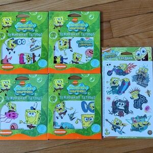 🆕 6 sheets SpongeBob variety temporary tattoos